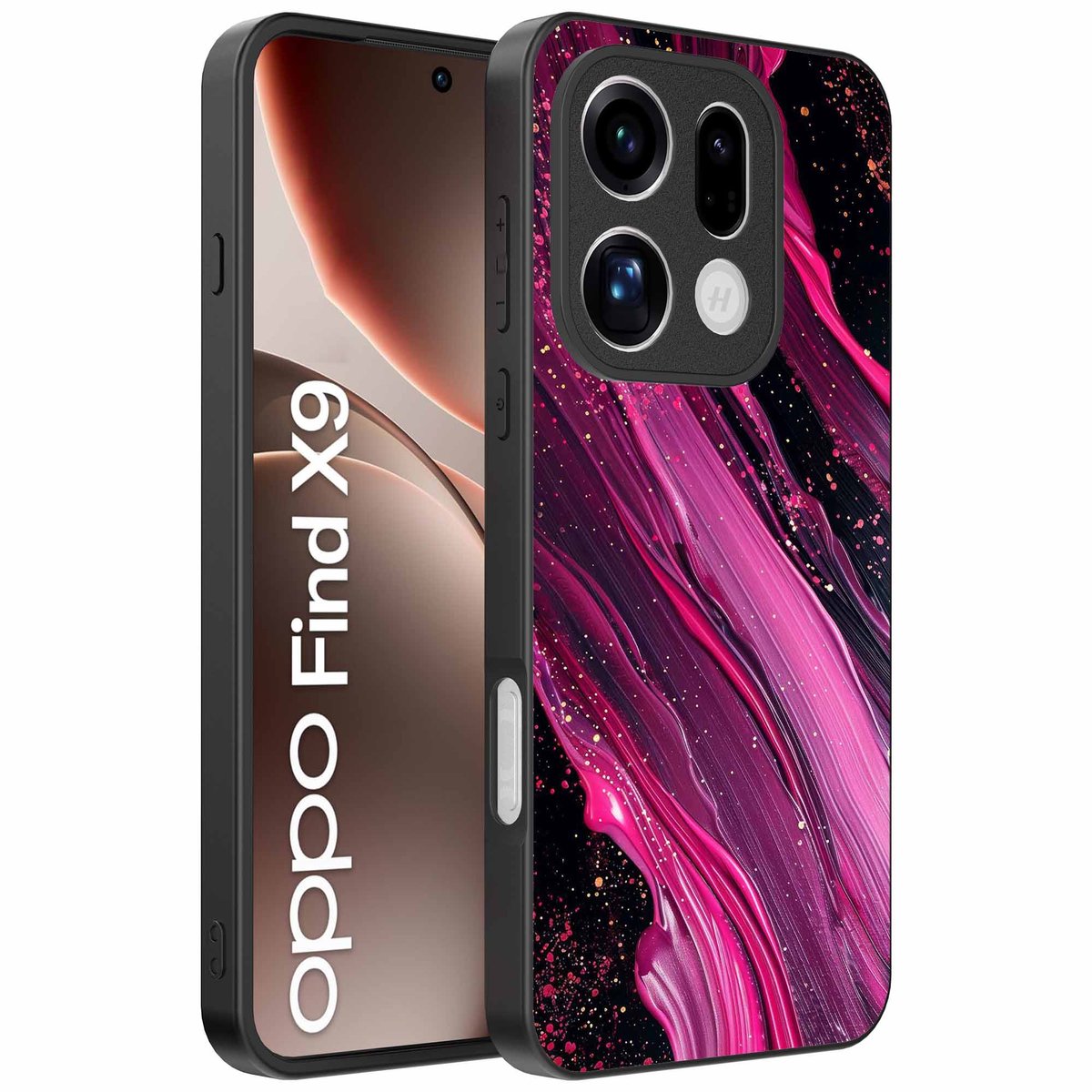Geschikt voor Oppo Find X9 Telefoonhoesje met marmer opdruk - TPU backcover case marble design - Paars Roze - Smartphonica geschikt voor Oppo Find X9