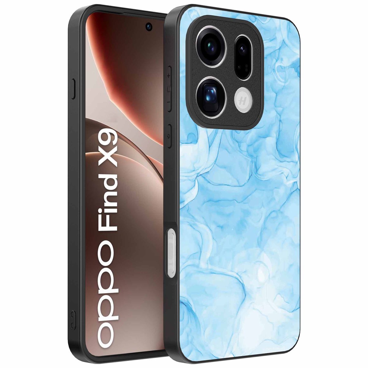 Geschikt voor Oppo Find X9 Telefoonhoesje met marmer opdruk - TPU backcover case marble design - Lichtblauw - Smartphonica geschikt voor Oppo Find X9