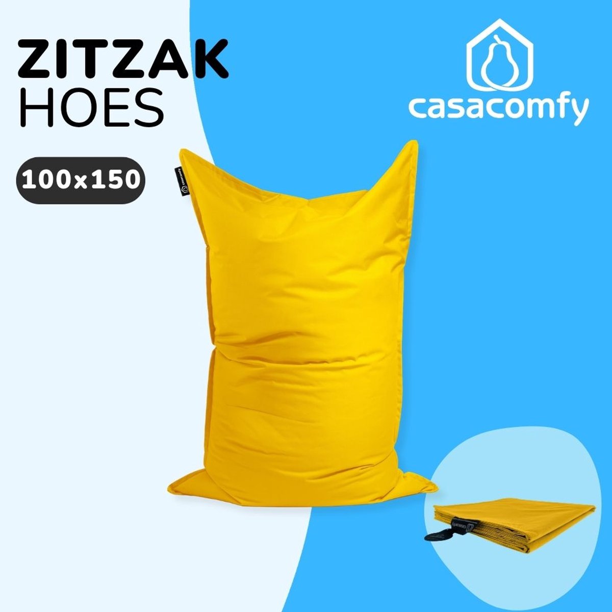 Casacomfy Zitzakhoes – 100x150 cm – Zonder Vulling – Geel – Volwassenen & Kinderen
