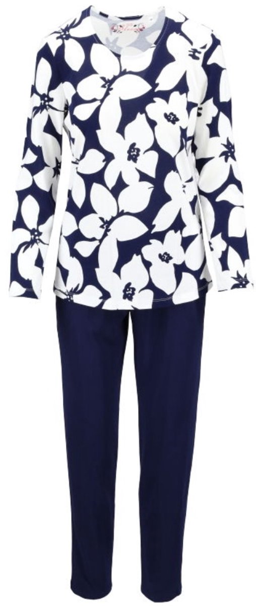 Katoenen dames pyjama nachtblauw Ringella - Blauw - Maat - 42