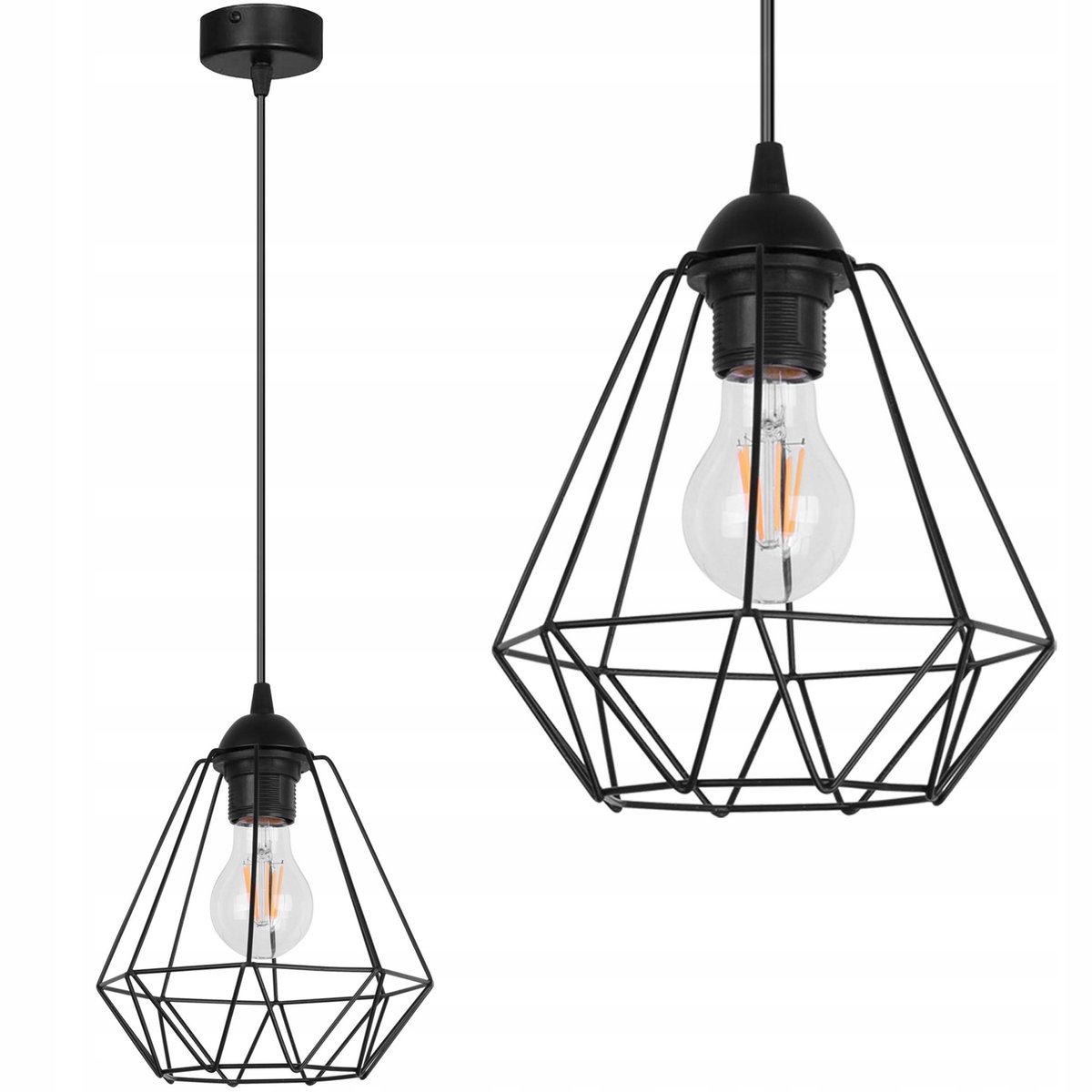 Zwarte Loft Hanglamp Edison Retro - Verstelbare Hoogte