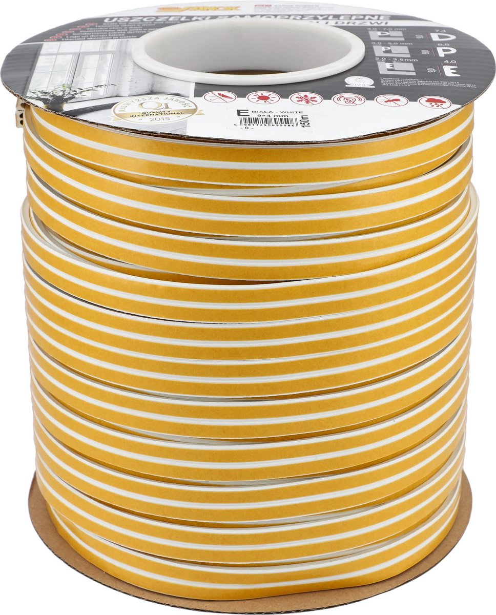 Stomil Sanok - Zelfklevende Rubberafdichting - Wit - 150m - EPDM - E-profiel