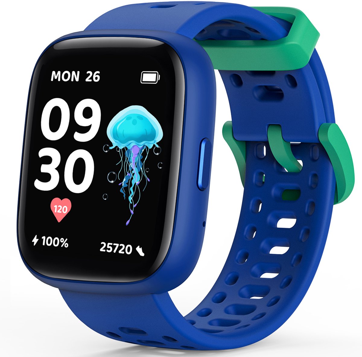 Ralio Smartwatch Kinderen - Fitness Horloge voor Jongens en Meisjes - Zonder SIM-kaart - Stappenteller, Hartslag, Slaapmonitor, 80+ Sportmodi en Spelletjes - Android & iOS - Leuk Cadeau voor Kinderen