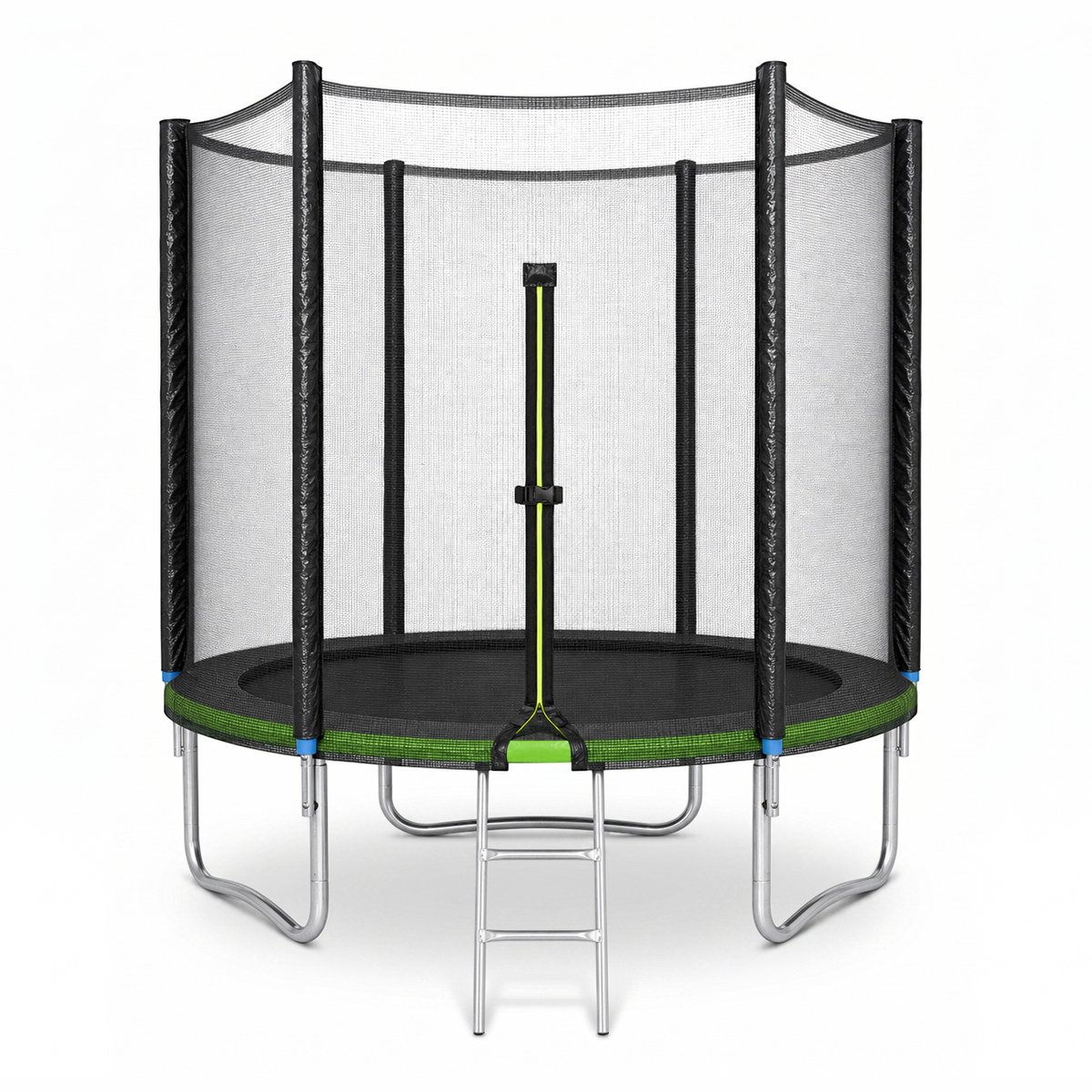 Trampoline Ø183 cm-Kinder Trampoline met Veiligheidsnet voor Buiten-Beschermrand en Stalen Frame-Groene