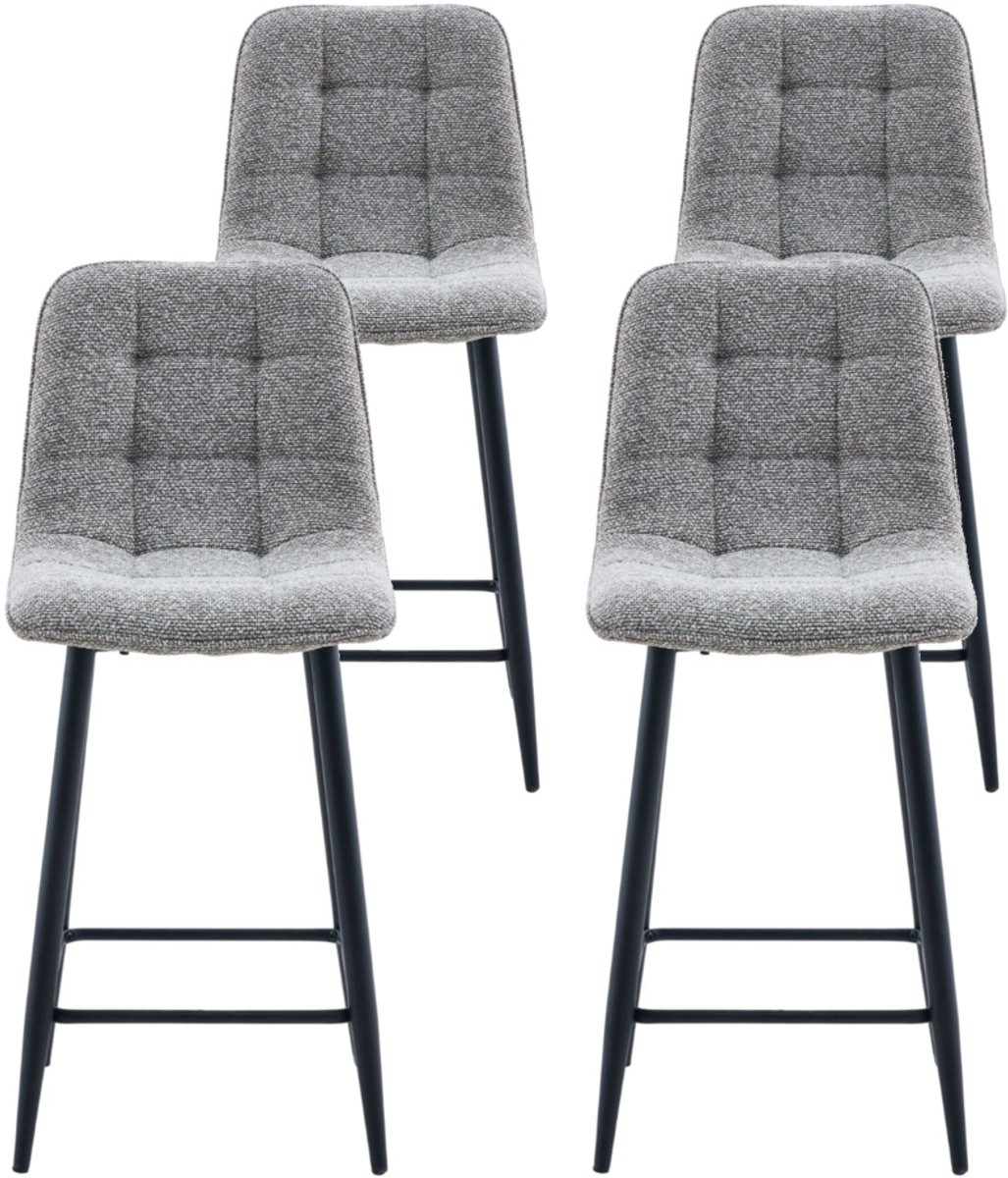 DS4U® - Hugo barkruk 65 cm - Set van 4 - Taupe - Stof