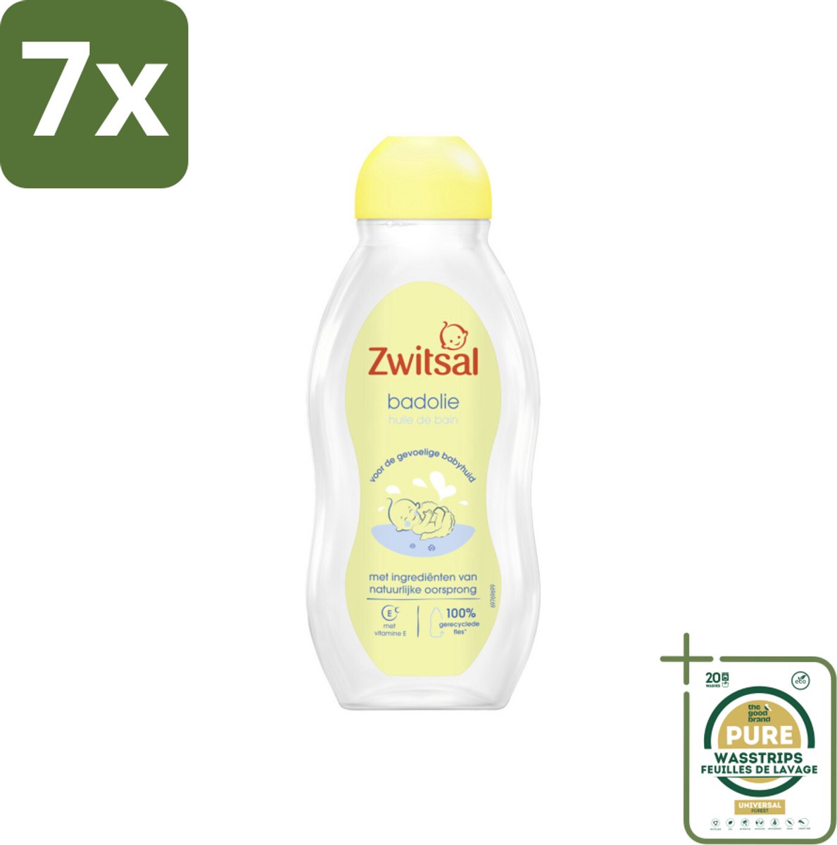 7 x Zwitsal Badolie 200 ml - Grootverpakking - Badolie Voor Baby - Droge Huid - Babyhuid Verzorging - Zwitsal Badolie - Babybad Ritueel