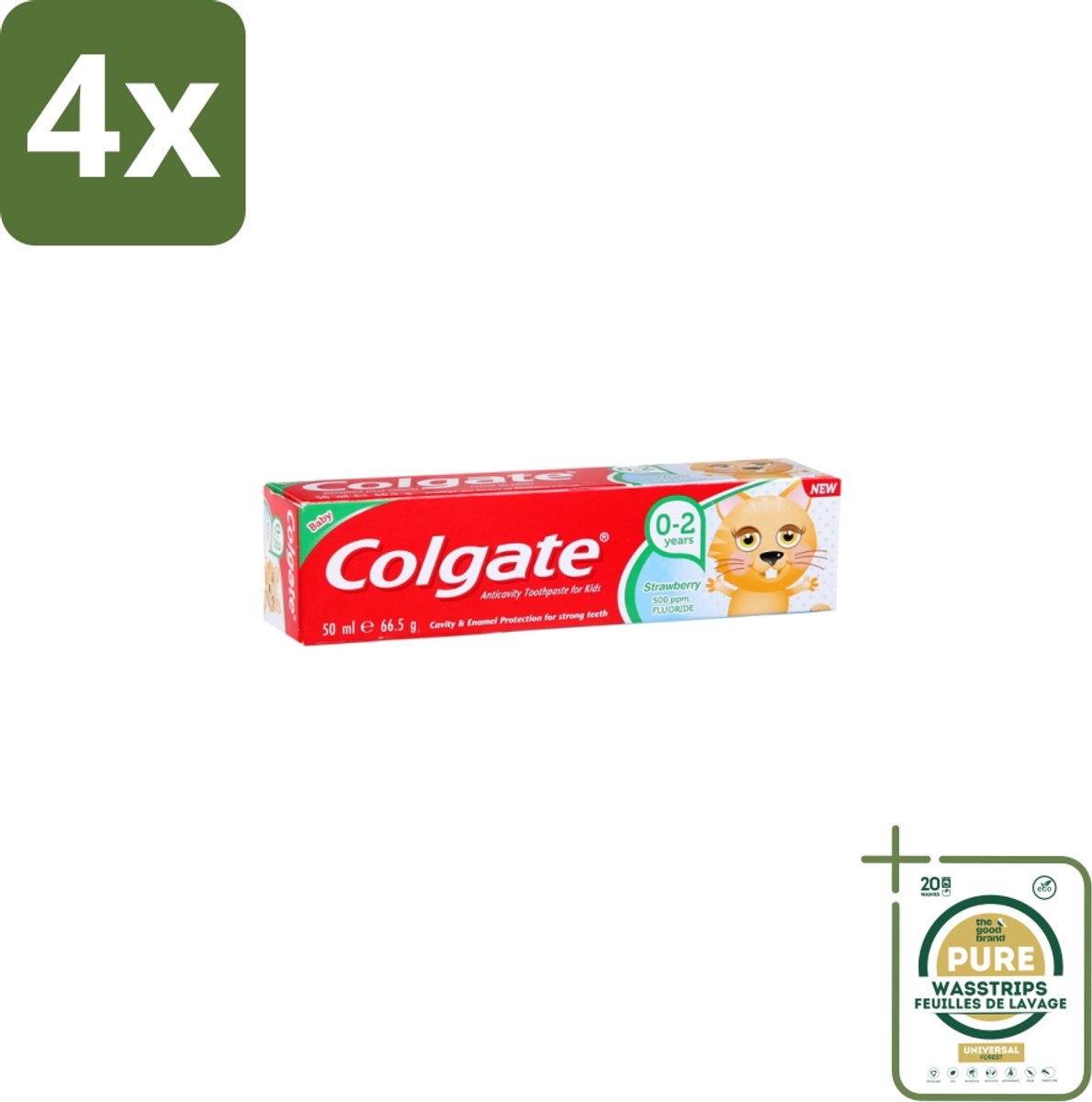 Colgate - Aardbeismaak - Kindertandpasta - Voor 0 tot 2 jaar oud - 50ml - Voordeelverpakking - 4 stuks - Aardbeismaak - Tandenpoetsen voor kinderen