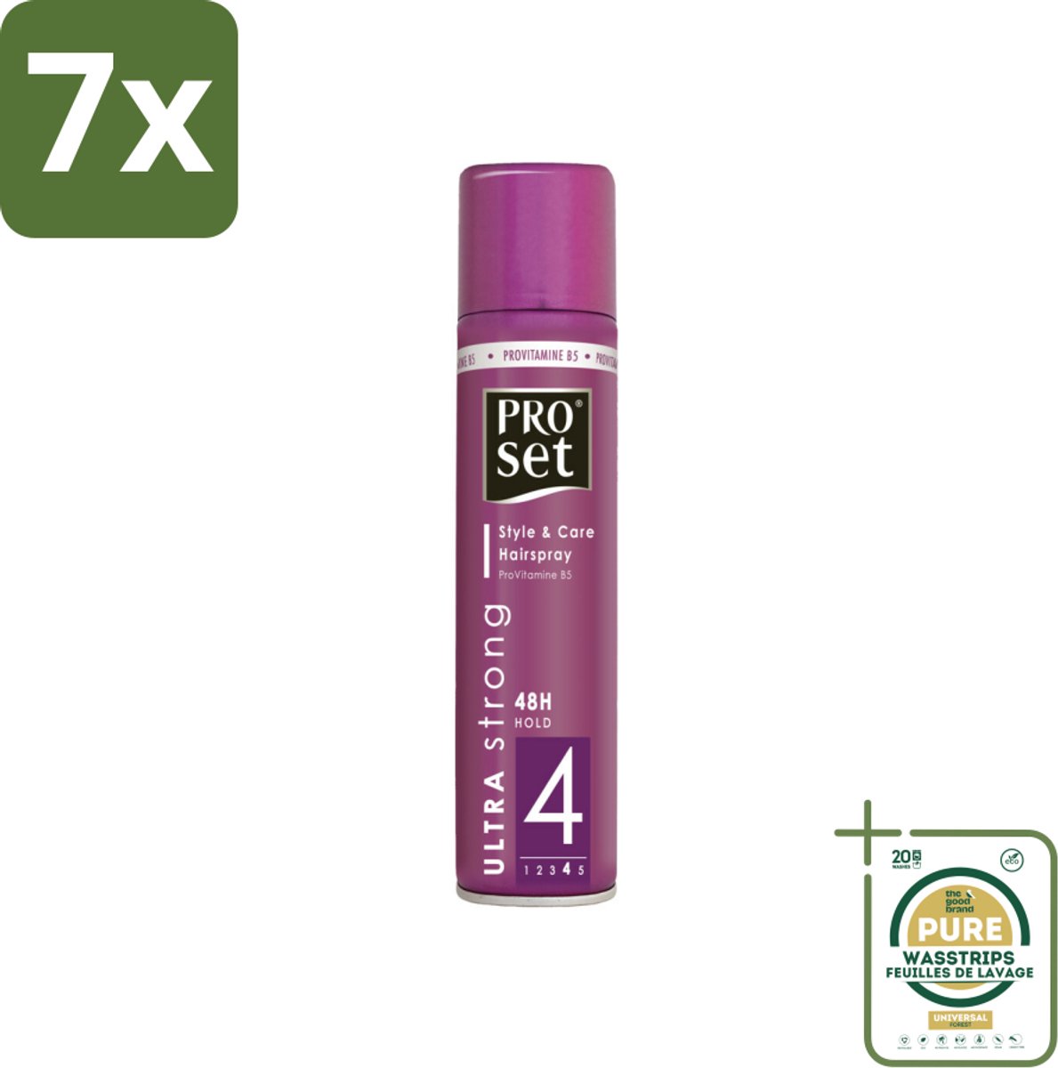 7 x Proset Haarspray Ultra Sterk 300 ml - Grootverpakking - Haarspray - 48 Uur Fixatie - Ultra Sterke Fixatie - ProVitamine B5 - Gezond Haar