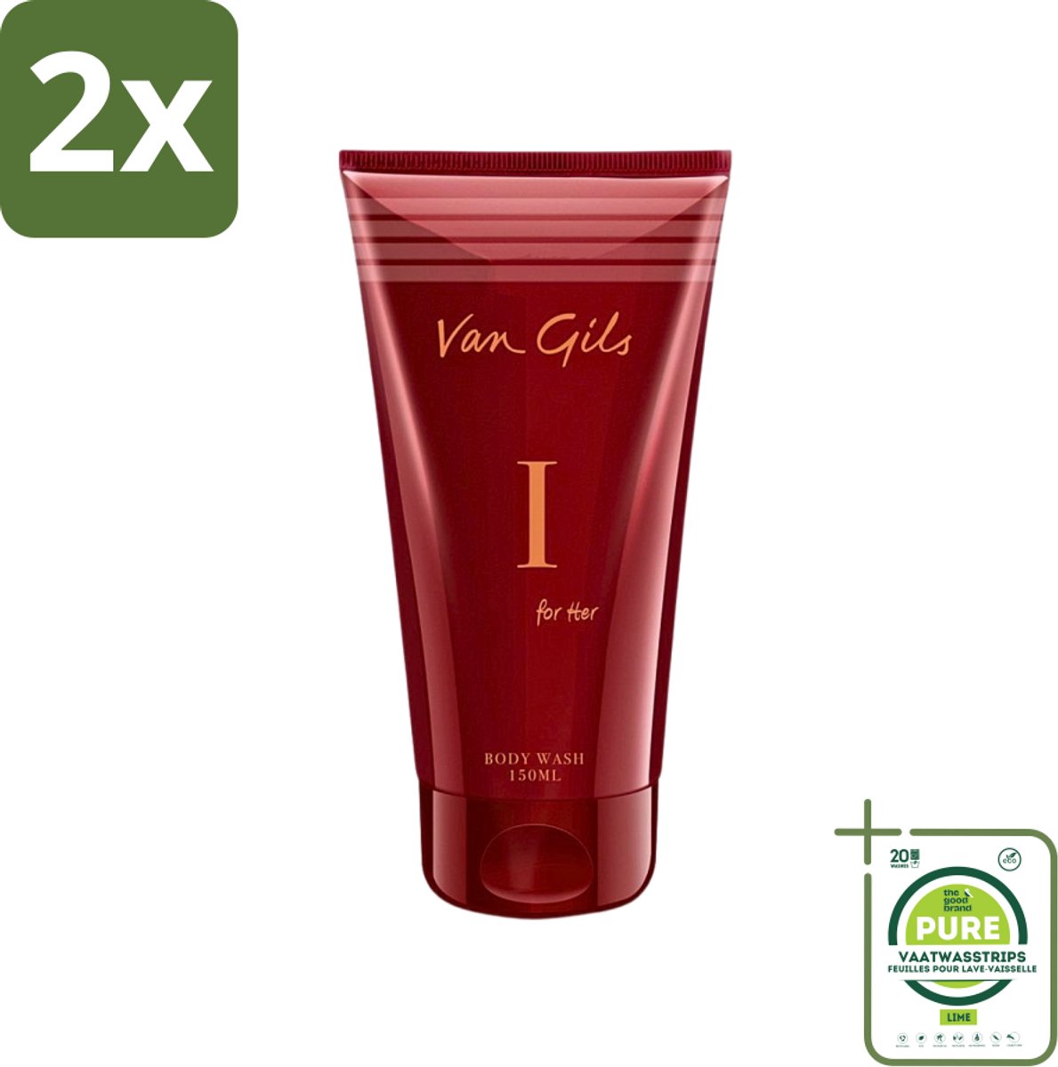 Van Gils - Douchegel - I for Her - Zachte Reiniging & Luxe Geurbeleving - 150 ml - Voordeelverpakking - 2 stuks - Douchegel vrouwelijk - Douchegel luxe