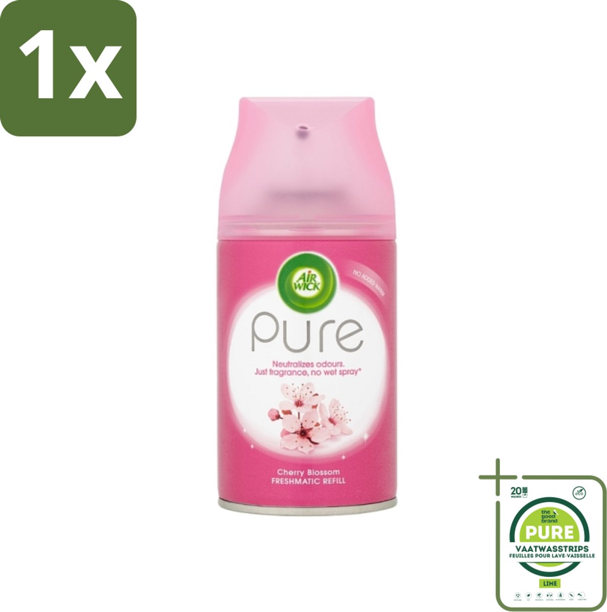 1 x Air Wick - Luchtverfrisser Navulling - Kersenbloesem - Automatische Spray - 250 ml - Kersenbloesem - Essentiële Oliën - Geur - Geurverspreiding - Fris