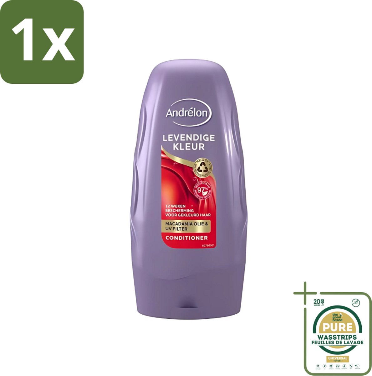 1 x Andrélon - Levendige Kleur - Conditioner - Kleurbehoud - 250 ml- Gekleurd Haar - Kleurbehoud - Haar Verzorging - Haar Glans - Haar Voeding