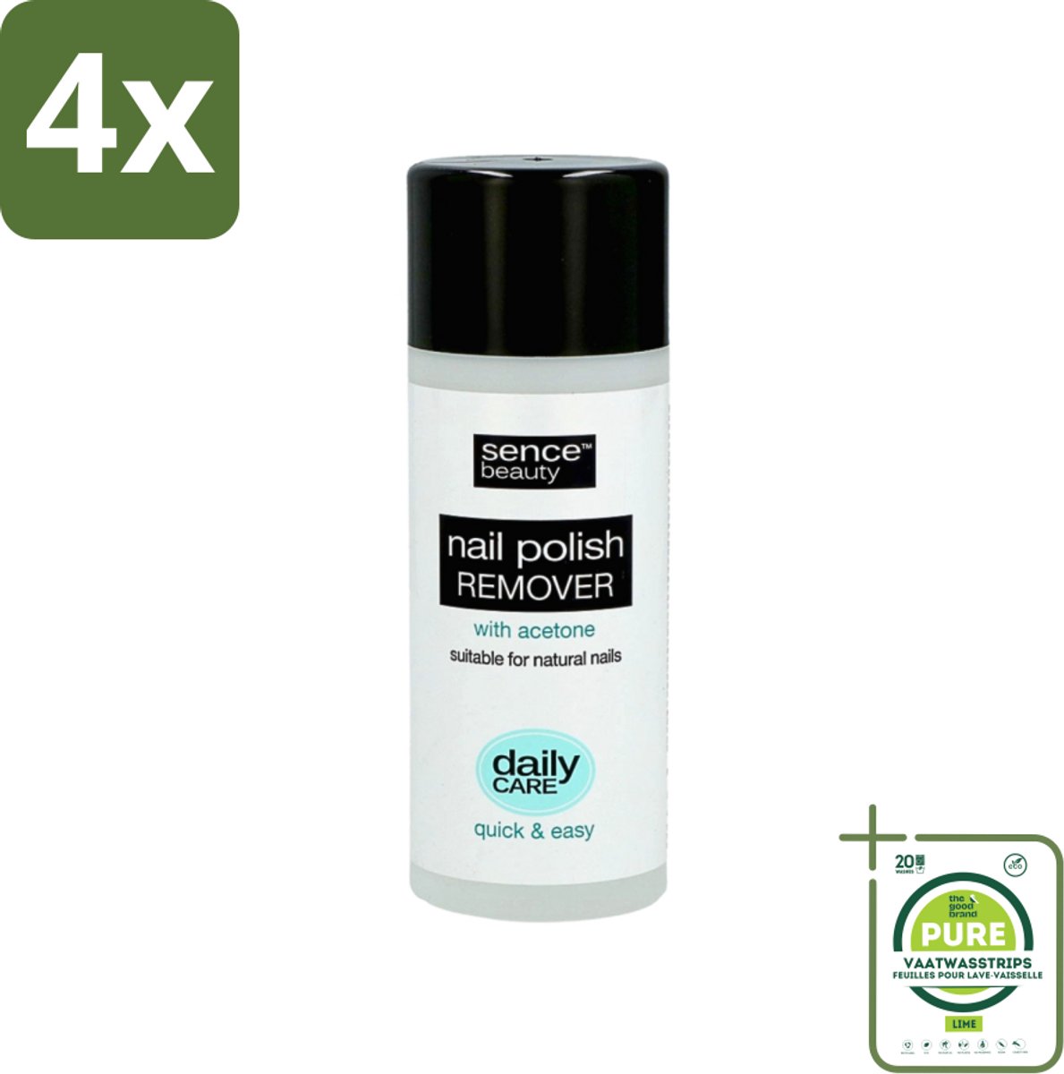 Sence - Met Aceton - Nagellakremover - Krachtig - 200 ml - Voordeelverpakking - 4 stuks - Nagellak verwijderen - Aceton nagellak remover