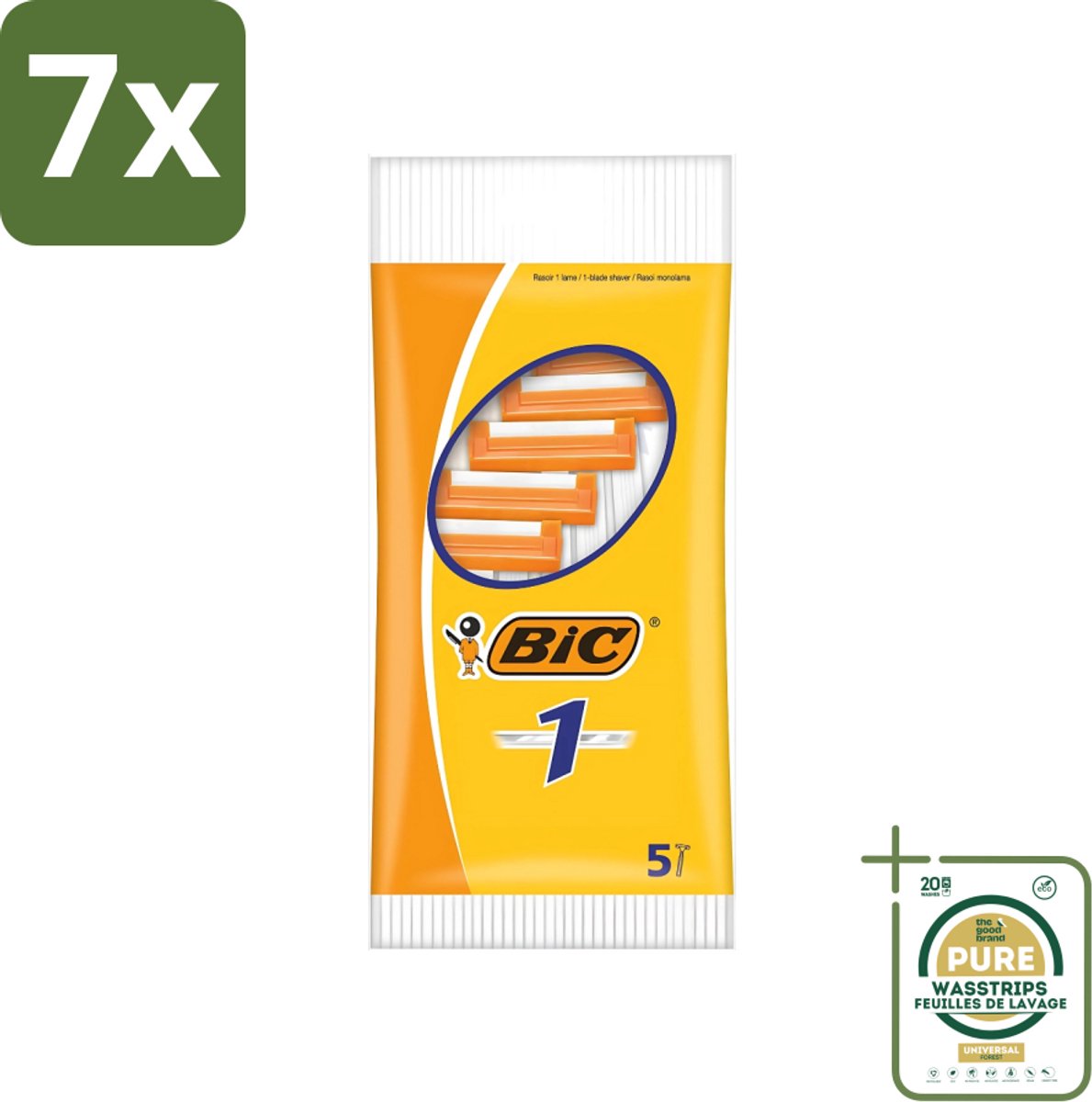 7 x Bic - Scheermesjes - Enkel Mesje - Wegwerpmesjes - 5 Scheermesjes - Grootverpakking - Scheermesje - Wegwerpmesje - Enkel Mesje - Roestvrij Staal Mesje - Chroomcoating