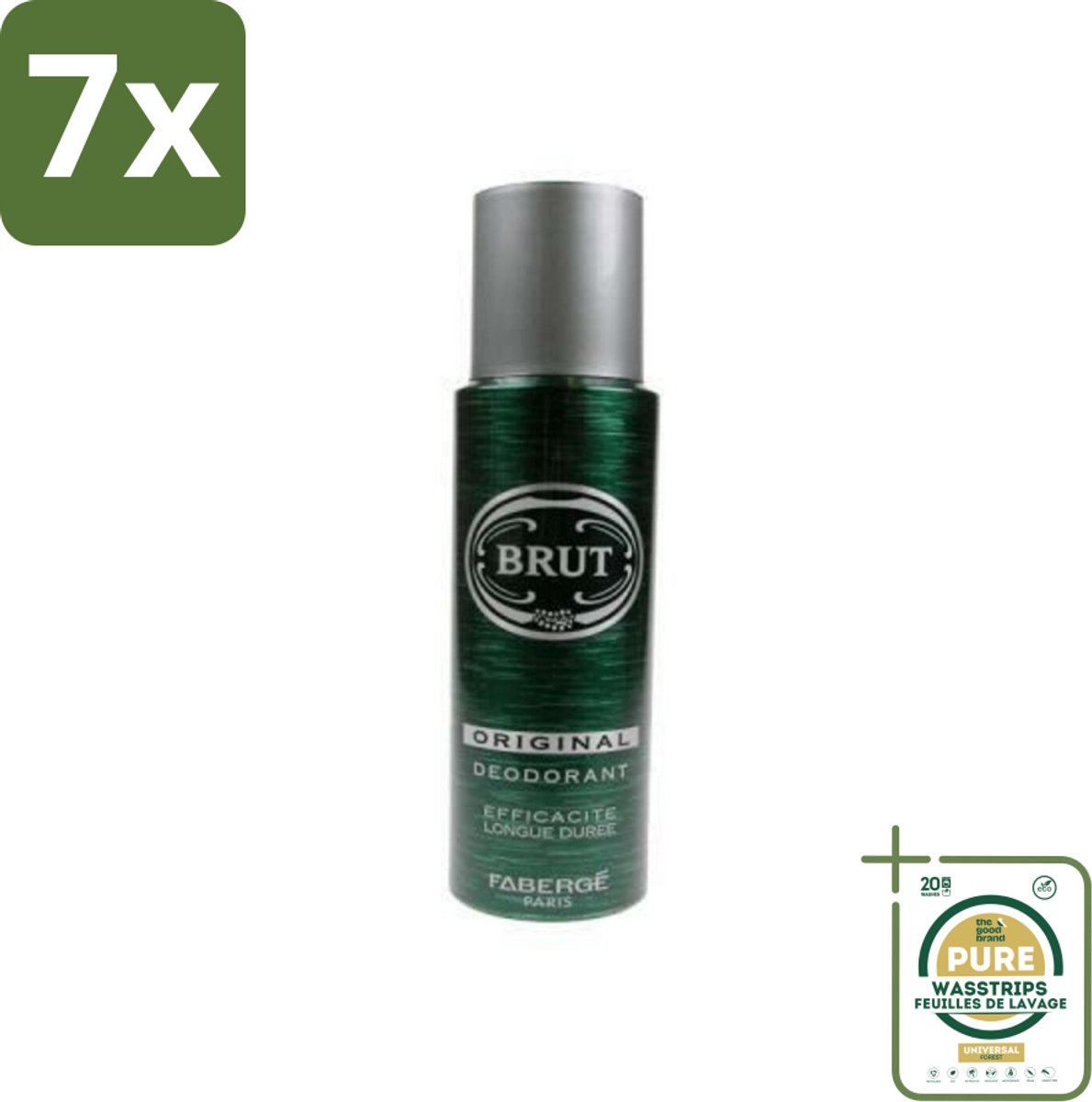 7 x Brut Deospray Original Brut 200 ml - Grootverpakking - Deodorant Spray - Mannelijke Geur - Langdurige Frisheid - Zweetbevochtiging - Klassieke Geur