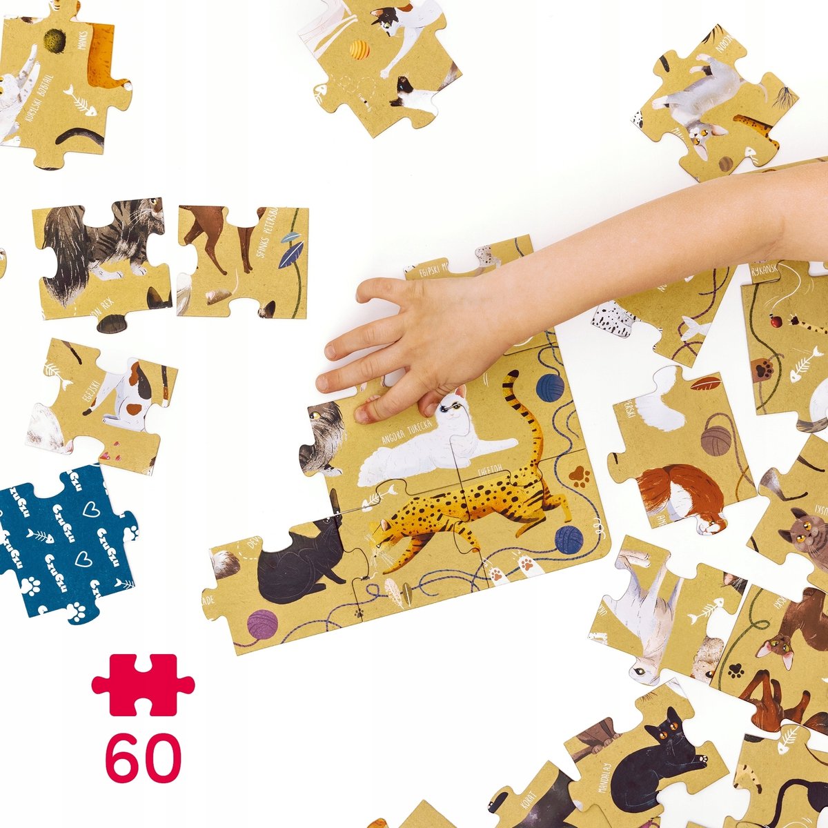 Educatieve Puzzel Set - Katten - 60 Stukjes - 4+ Jaar