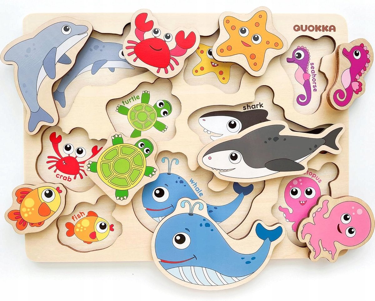 Houten Puzzels Dieren Educatief 3 Stuks voor Kinderen