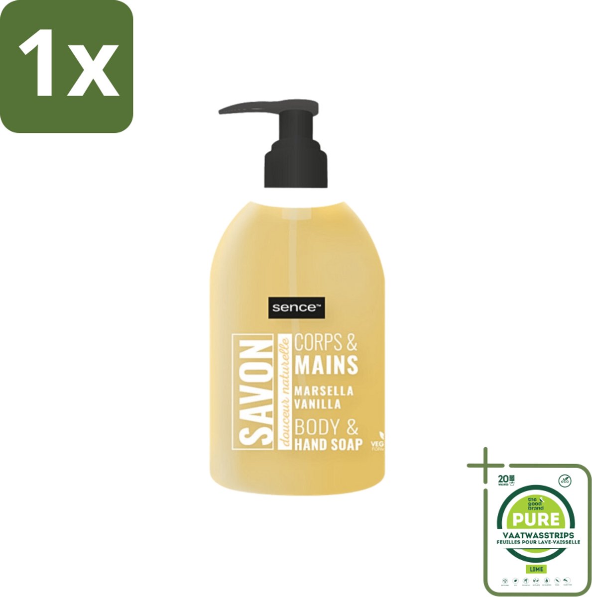 1 x Sence - La Maison Du Savon De Marseille - Handzeep - Vanille - Hygiënisch - 500 ml - Savon De Marseille - Handzeep - Vanille - Hygiëne - Reiniging