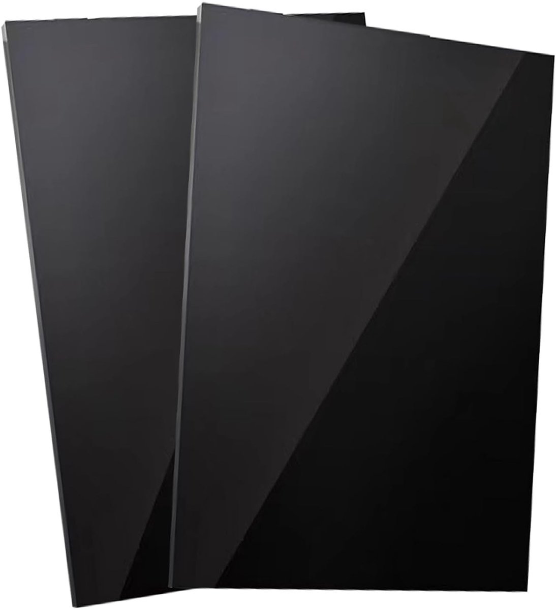 Set van 2 A4 Zwarte Acrylplaten, 297 mm x 210 mm, 3 mm Dikke Plastic Plaat voor Decoratie, Tentoonstelling en Fotolijsten