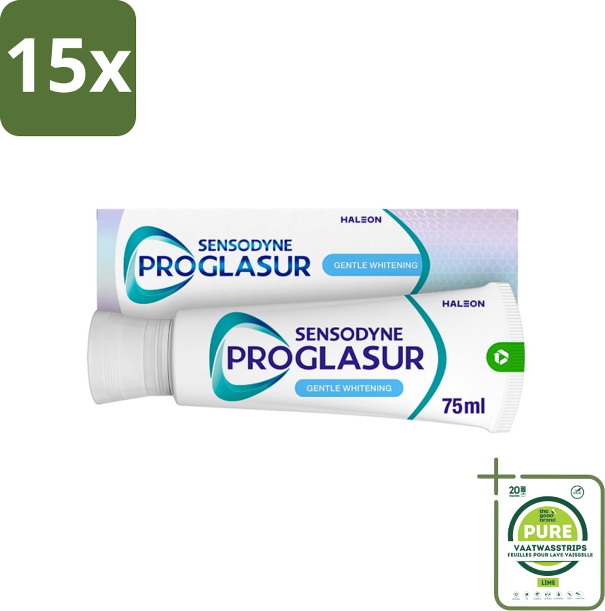 15 x Sensodyne - Tandpasta - Proglasur Gentle Whitening - Verheldert Glazuur - 75 ml - Grootverpakking - Tandpasta - Tandpasta Whitening - Tandpasta Voor Tanderosie - Tandpasta Voor Gezond Glazuur - Tandpasta Voor Gevoelige Tanden