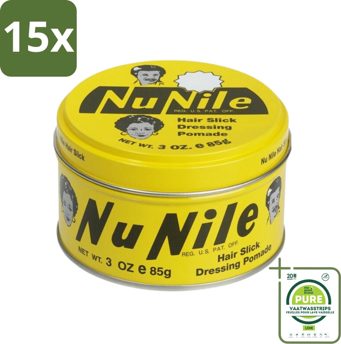 15 x Murray's - Nu Nile - Pomade - Strakke Slick Look - Medium Hold - 85 ml - Grootverpakking - Slick Look - Pomade - Hair Styling - Hair Control - Medium Hold
