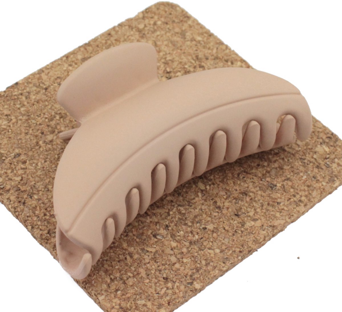 Matte Beige Ovale Haar Klem - 9 cm