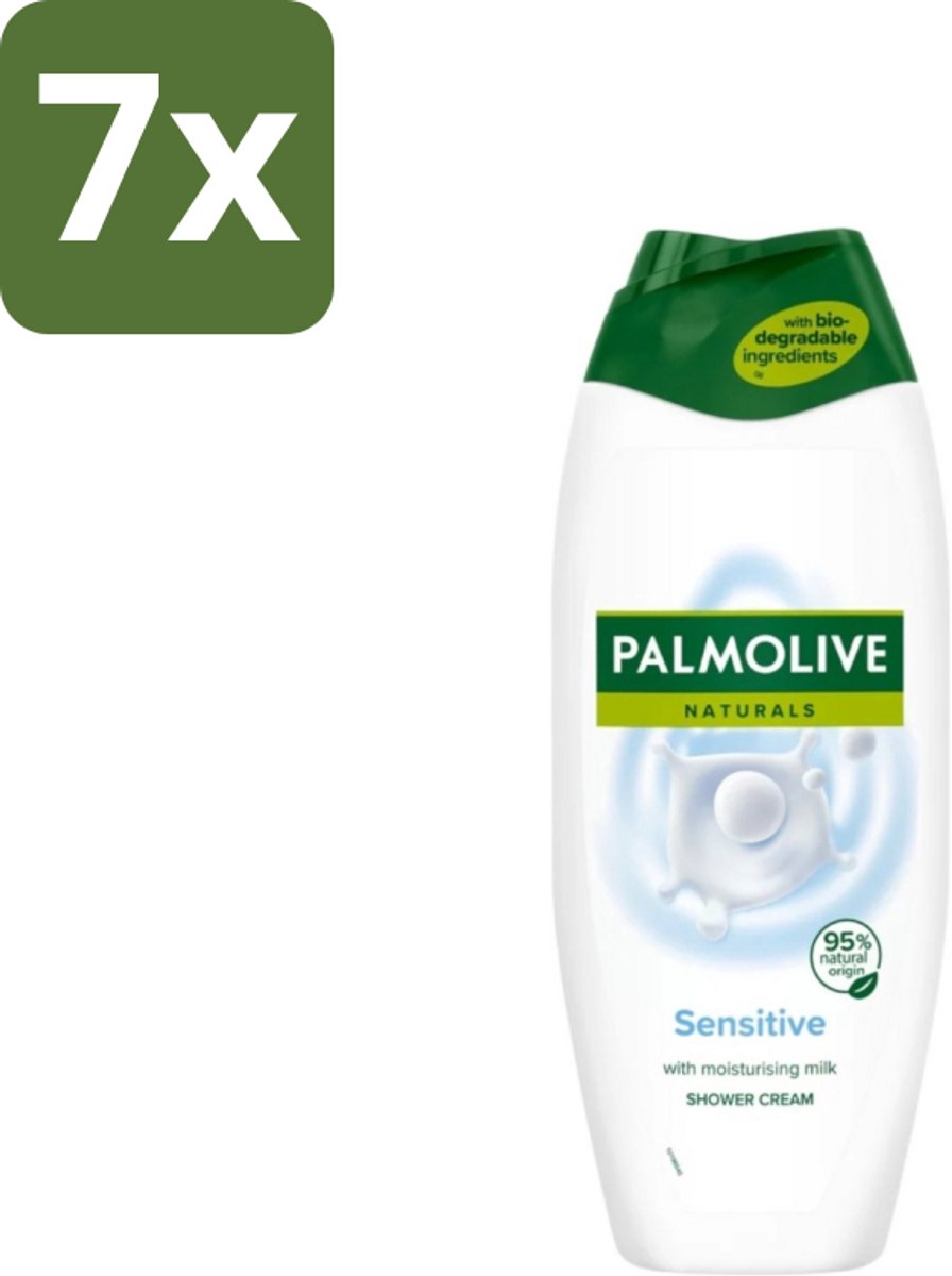 7 x Palmolive Naturals - Douchegel - Sensitive - Voor Gevoelige Huid - 500 ml - Douchegel - Gevoelige Huid - Melkproteïnen - Zachte Reiniging - Dermatologisch Getest