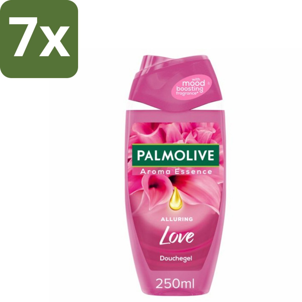 7 x Palmolive Douchegel Aroma Essence Alluring Love 250 ml - Douchegel - Geur - Hydratatie - Verzorging - Bloemige Geur