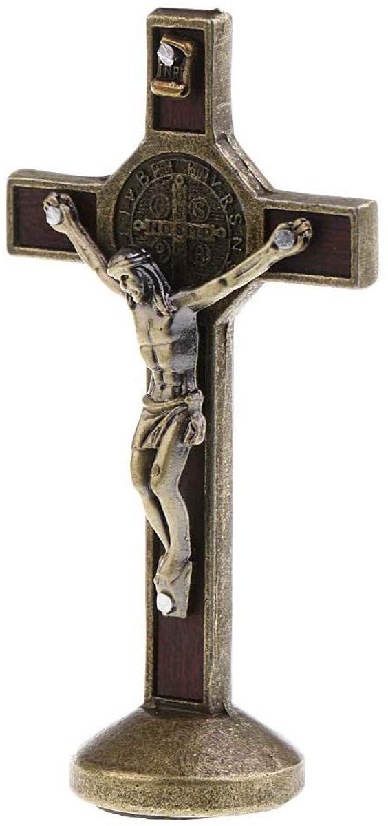 POFET – Kruisbeeld Jezus Christus op kruis voor auto, huis, kapel, brons - ShopVlot