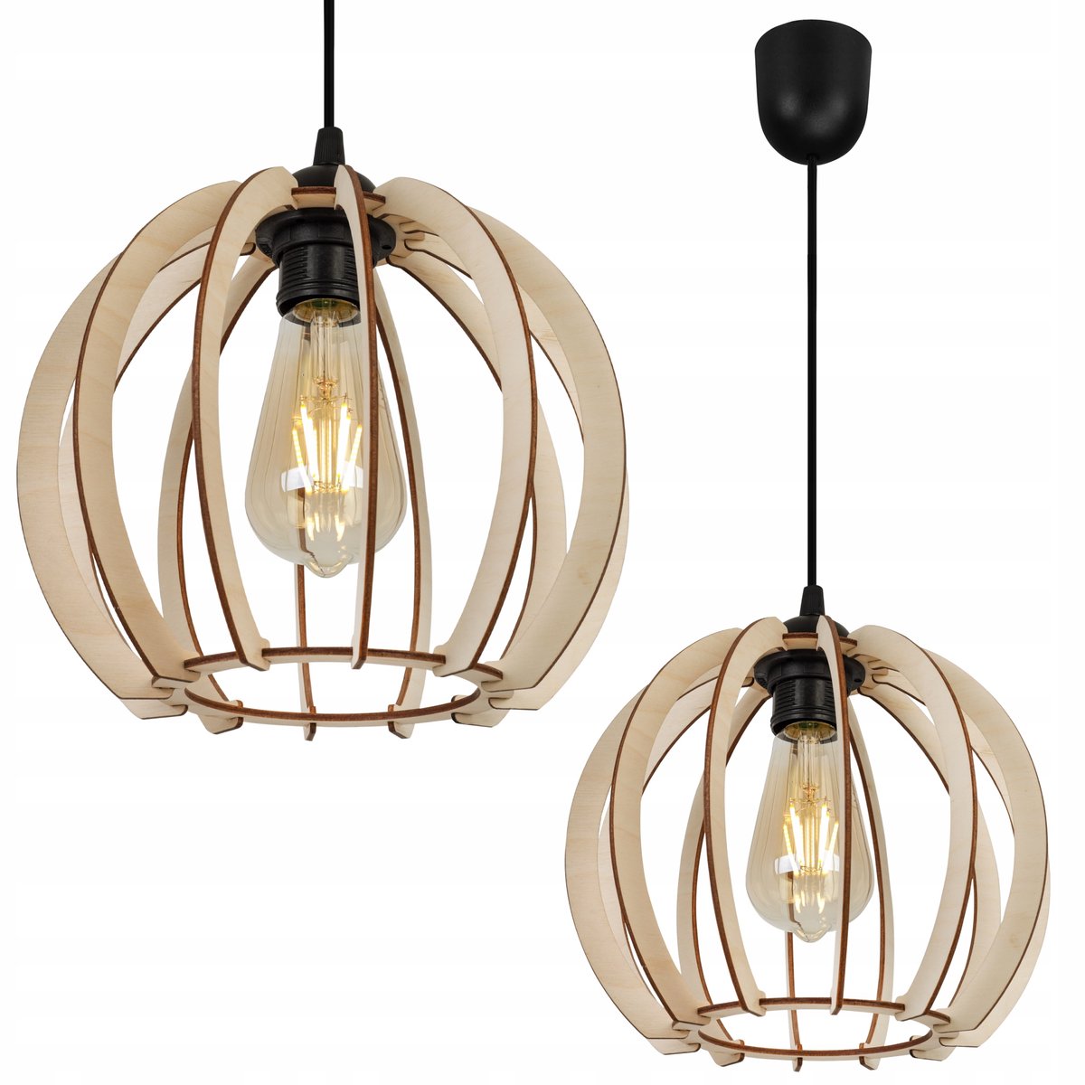 Merلوze Houten Hanglamp Boho Stijl - E27 Fitting