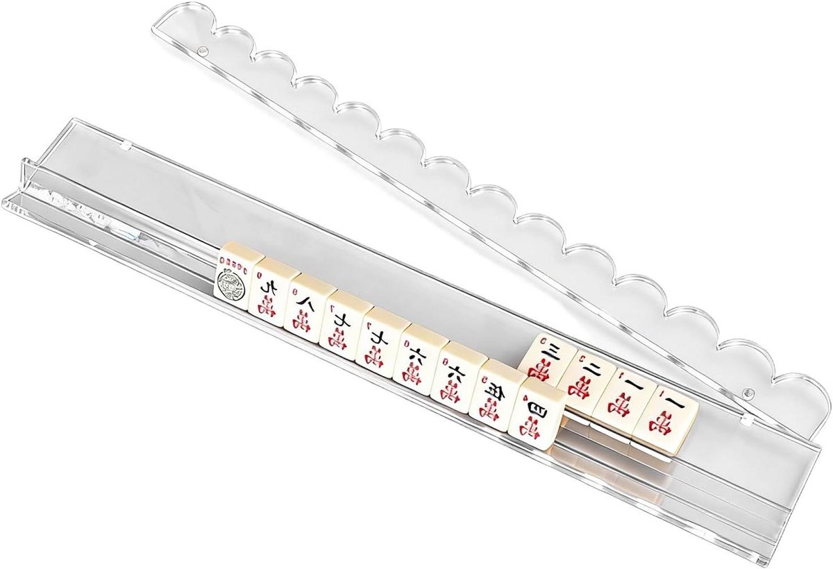 Mahjong tegelstandaard - Tegelhouder Schuiver - Spel Organisatie - Magnetische duwstang - 50.8 cm - Transparant
