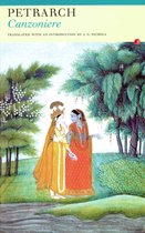 Boek 'Petrarch Canzoniere' met een schilderij van twee Indiase figuren in een tuin.