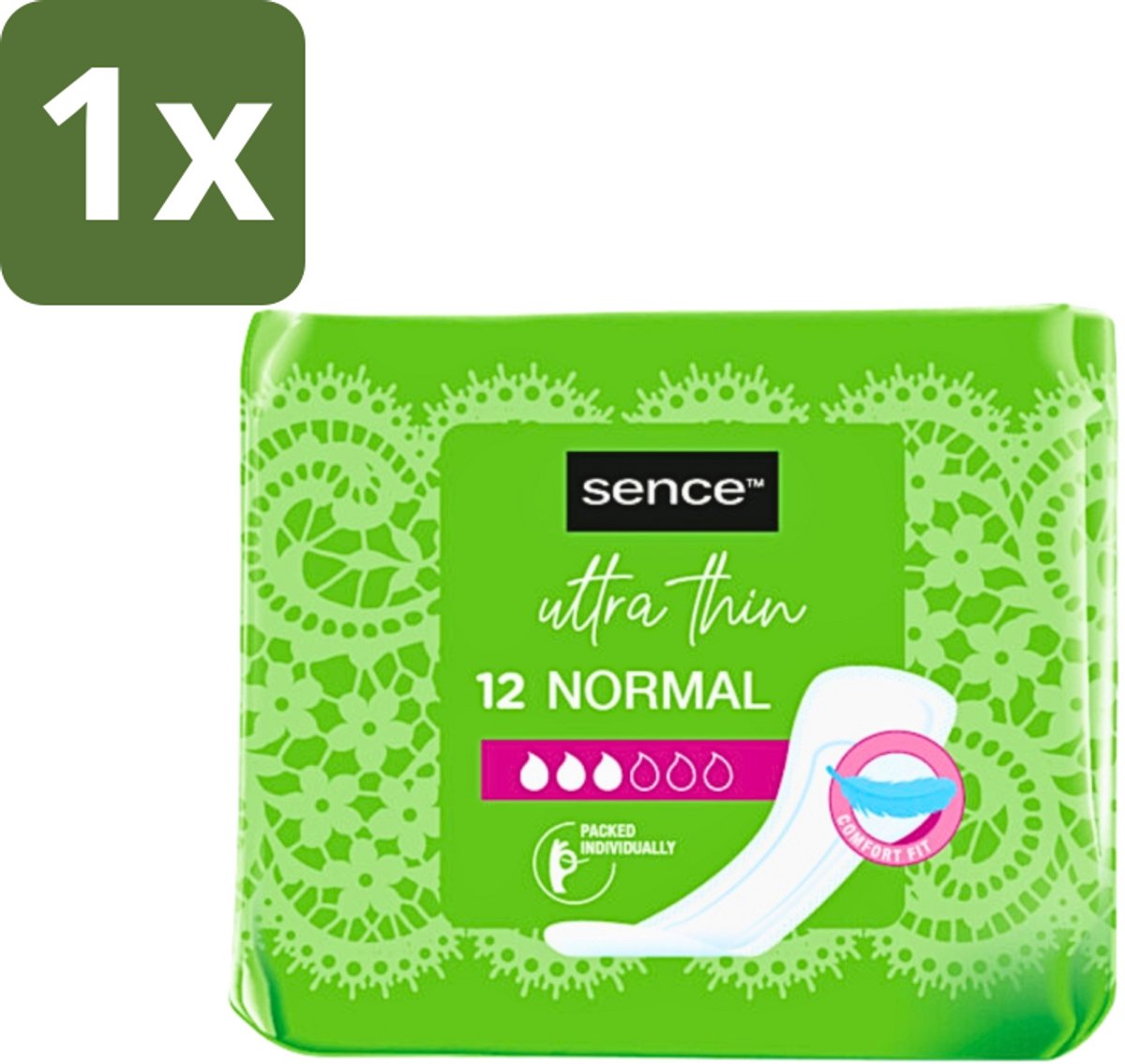 1 x Sence - Normaal - Maandverband - Zonder Vleugels - 12 Maandverbanden - Maandverband - Menstruatie - Maandverband Zonder Vleugels - Normale Menstruatie - Hygiëne