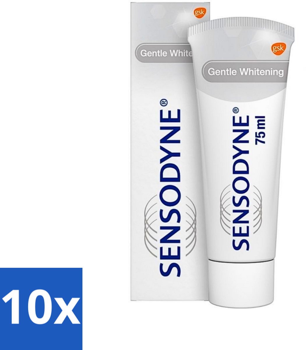 10 x Sensodyne - Tandpasta - Gentle Whitening - Voor Gevoelige Tanden - 75 ml - Gevoelige Tanden - Tandpasta - Witte Tanden - Tandglazuur - Verkleuringen