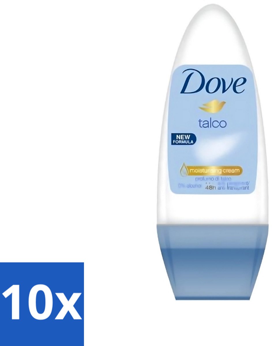 10 x Dove - Deodorant - Roll-on Talco - Subtiele en zachte geur - 50 ml - Dove Talco Roll-on - Talco Deodorant - Talco Roll-on - Talco Deodorant 50 Ml - Talco Roll-on 50 Ml