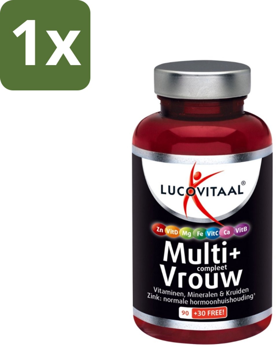 1 x Lucovitaal - Vitaminen - Multi + Compleet Vrouw - 120 Tabletten - Multivitamine Vrouw - Gezondheid Vrouw - Energie Vrouw - Vitaliteit Vrouw - Hormoonbalans