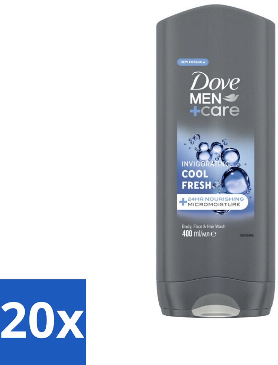 Dove - Douchegel - Men+ Care Cool Fresh - Verfrissend en energiegevend - 400 ml - Bulkverpakking - 20 stuks