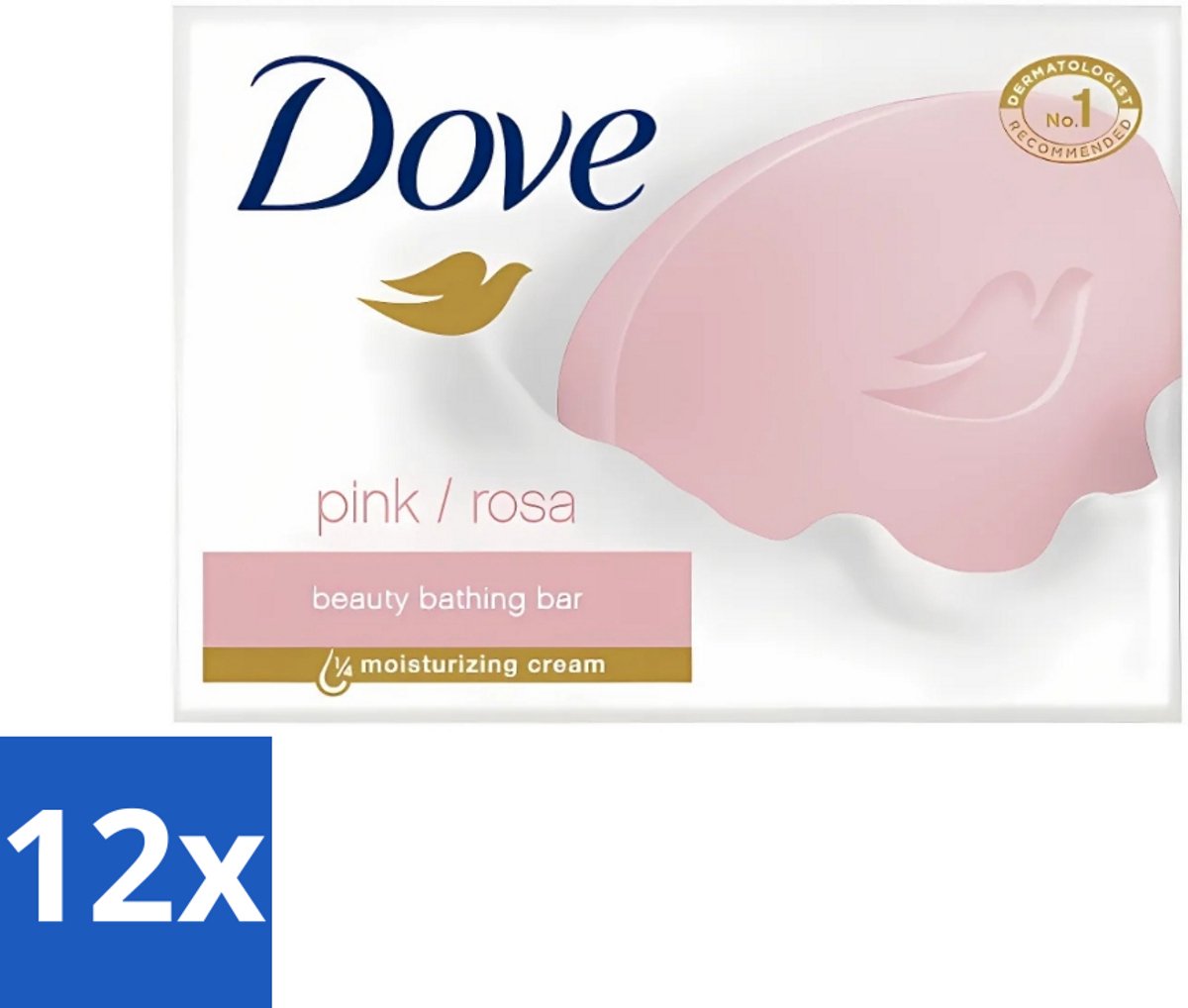 12 x Dove - Zeep - Pink - Hydraterend en Verzorgend - 4 x 100 g - Dove Zeep - Zeep - Hydraterende Zeep - Hydratatie - Huidverzorging