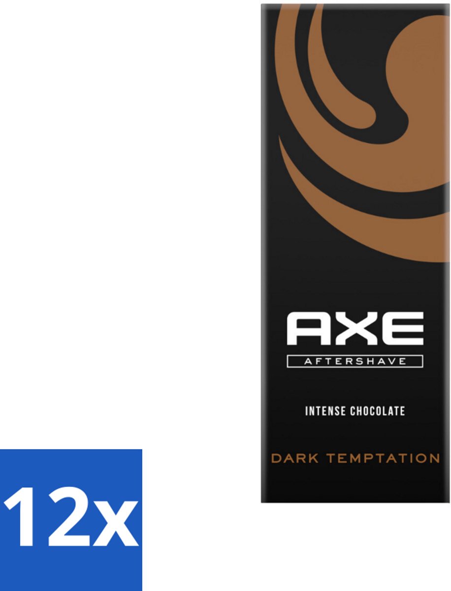 12 x Axe Dark Temptation Aftershave 100 ml - Aftershave - Chocolade - Aftershave Geur - Verleidelijk Aroma - Huidkalmering