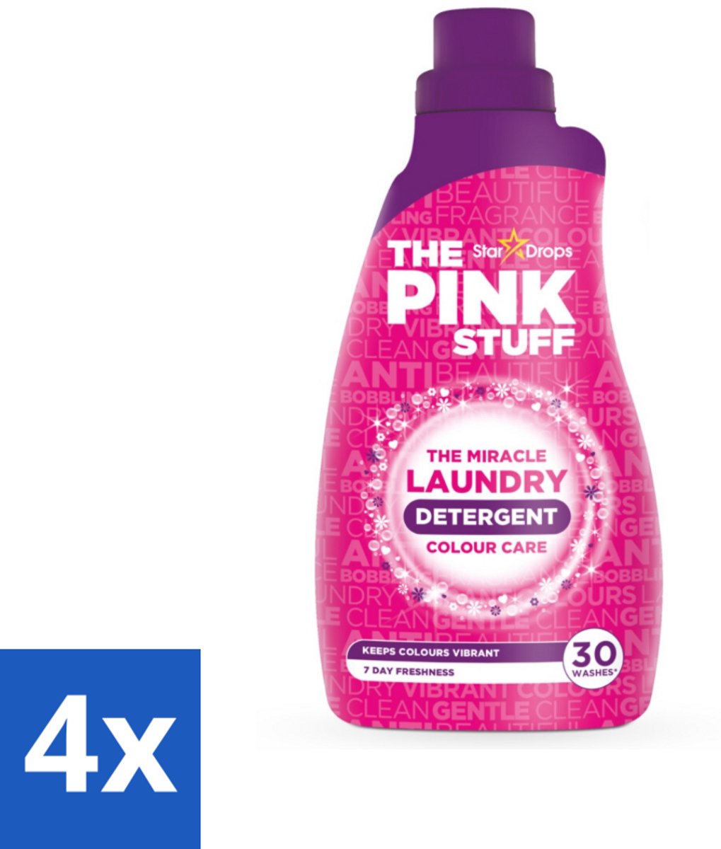 The Pink Stuff - Wasgel - Gekleurde was - Wasmiddel - 30 Wasbeurten - 960ml - Voordeelverpakking - 4 stuks