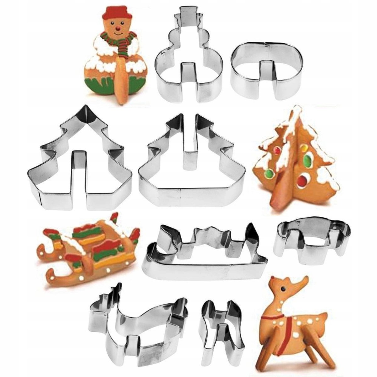 Kerstkoekjes Uitsnijders 3D - 8 Delige Set
