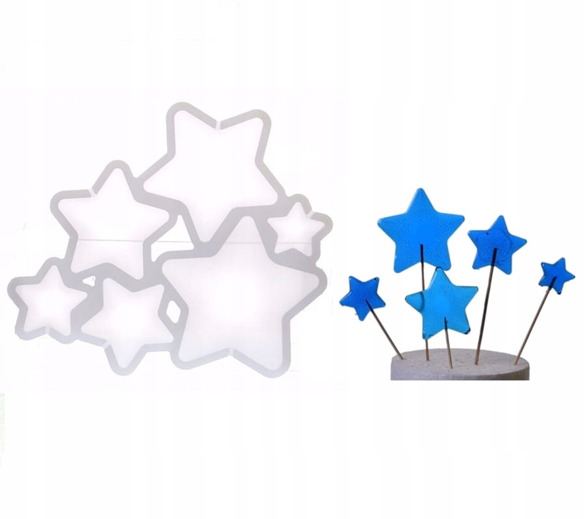 Siliconen mal voor isomalt lolly's sterren