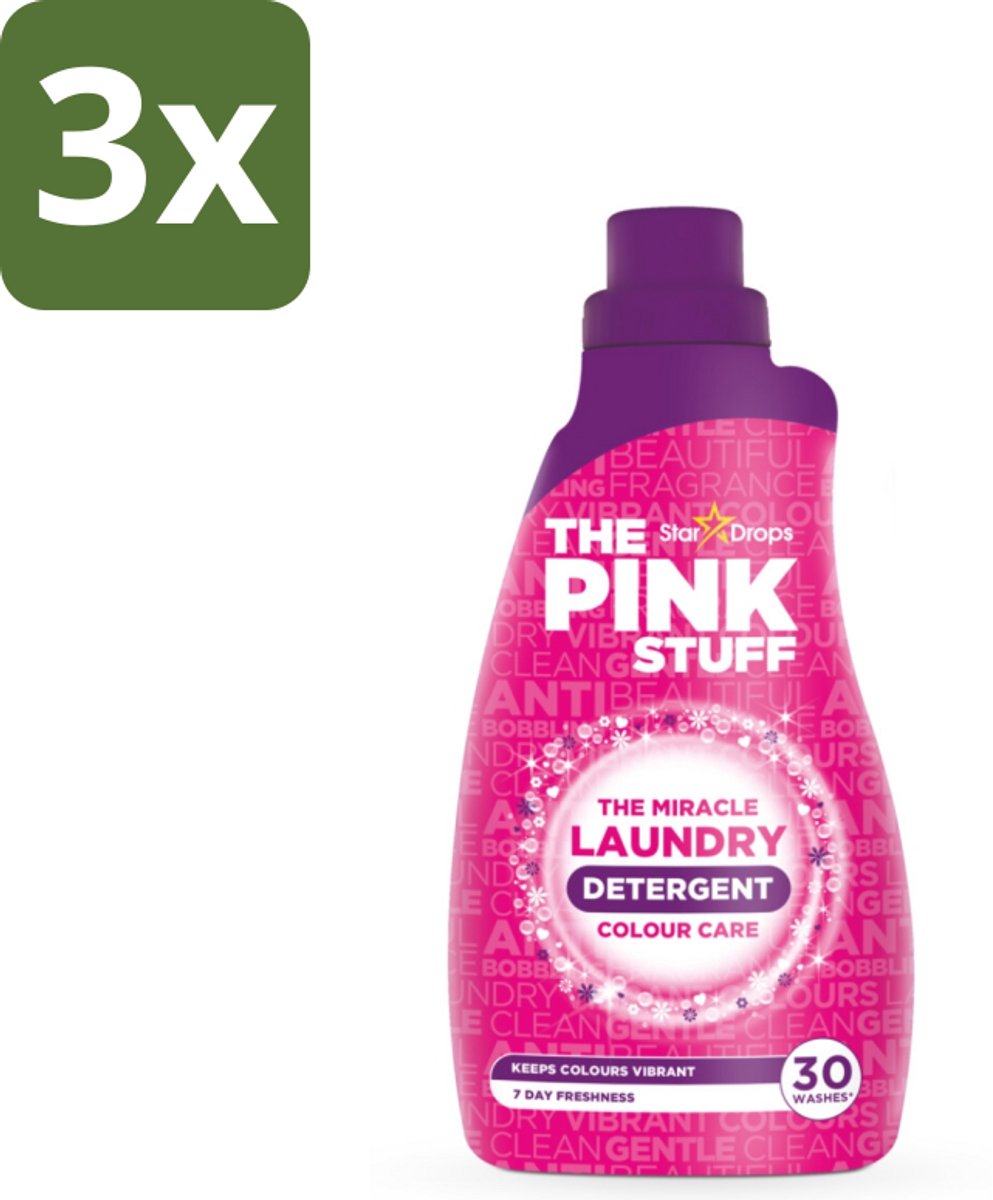 3 x The Pink Stuff - Wasgel - Gekleurde was - Wasmiddel - 30 Wasbeurten - 960ml - Wasgel - Gekleurde Was - Vlekken Verwijderen - Kleur Behouden - Fris Ruiken