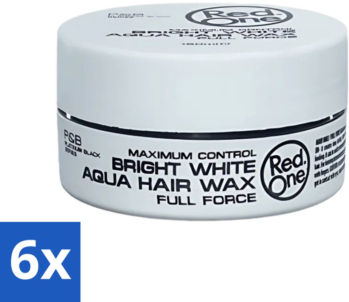 6 x Red One - Haarwax - Bright White - Maximum Control - Voor Extra Sterke Fixatie - 150 ml - Haarwax - Haartype - Fixatie - Hold - Styling