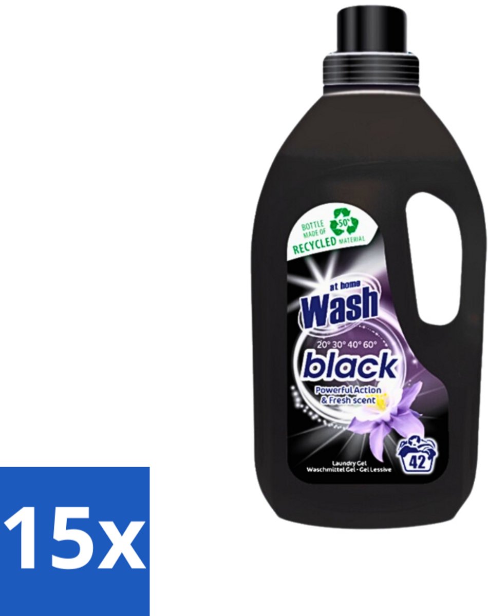 At Home - Wash - Wasmiddel - Zwarte Was - Frisse Geur - 42 Wasbeurten - Bulkverpakking - 15 stuks