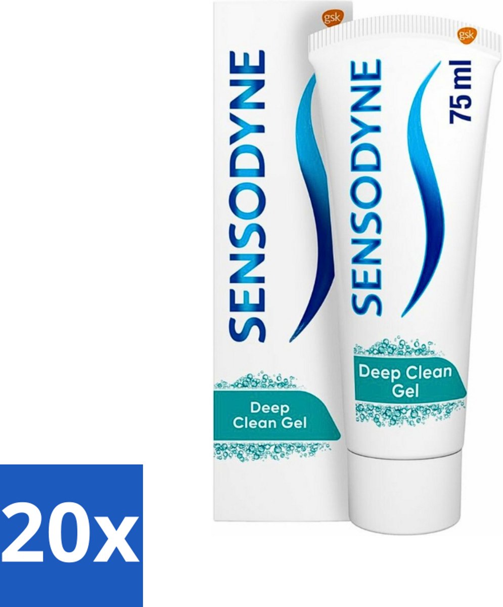 20 x Sensodyne - Tandpasta - Deep Clean - Voor Frisse Adem - 75 ml - Gevoelige Tanden - Diepe Reiniging - Frisse Adem - Tandpasta - Fluoride