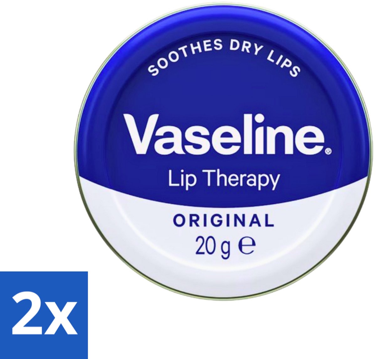 2 x Vaseline - Original - Lip Therapy - Beschermend - 20 g - Lippenbalsem - Lippenbescherming - Vocht Vasthouden - Droge Lippen Verzachten - Uitdroging Voorkomen