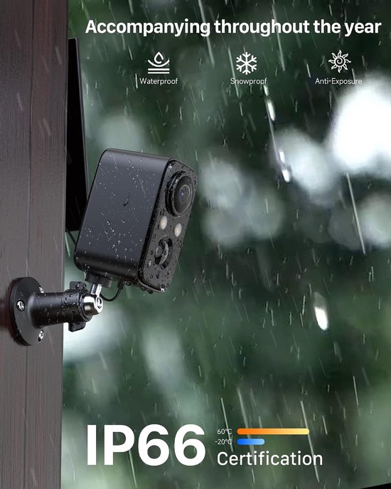 Beveiligingscamera Buiten - Draadloze Camera - Woning Bewaken - Met Zonnepaneel - 1080P Resolutie - Zwart — afbeelding 4