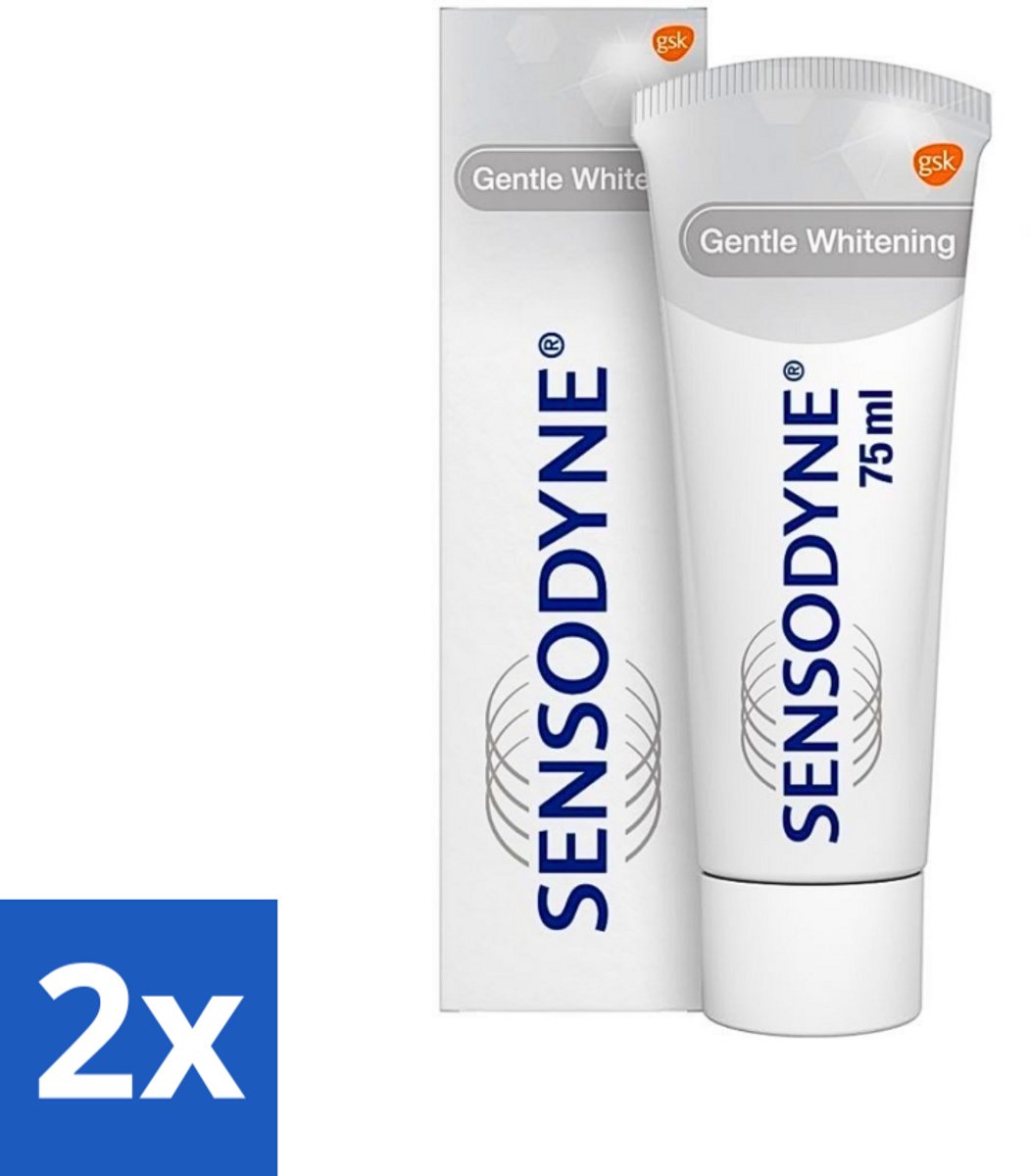 2 x Sensodyne - Tandpasta - Gentle Whitening - Voor Gevoelige Tanden - 75 ml - Gevoelige Tanden - Tandpasta - Witte Tanden - Tandglazuur - Verkleuringen