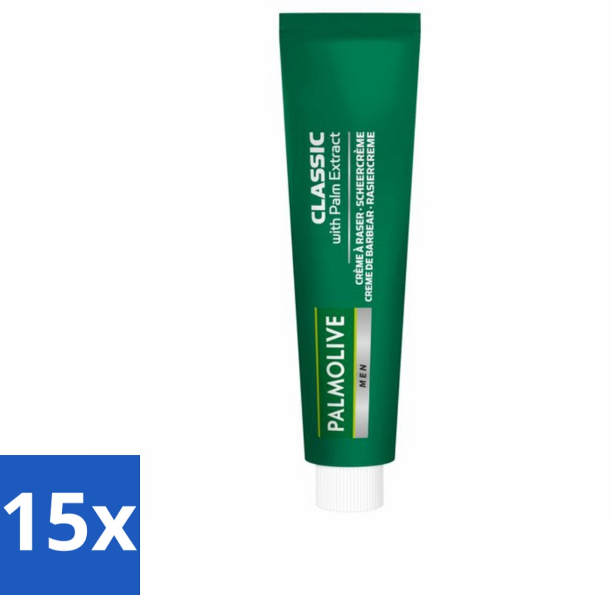15 x Palmolive Men Scheercrème Classic 100 ml - Scheerkruid - Scheerkruid Voor Mannen - Scheerkruid Verzorgend - Scheerkruid Fris - Scheerkruid Voor Gevoelige Huid