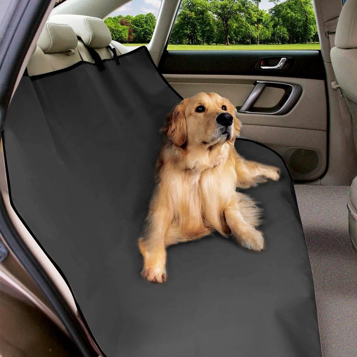 Autostoelhoes Huisdier - Autohoes Hond - Reizen met Dier - Waterdicht Krasbestendig - 145x125 cm - Zwart